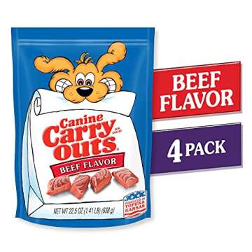Canine Carry Outs Dog Treats, Beef Flavor, 22.5 Ounce (Pack of 4)