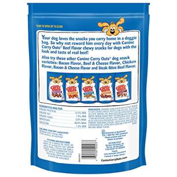 Canine Carry Outs Dog Treats, Beef Flavor, 22.5 Ounce (Pack of 4)