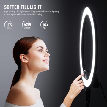 NEEWER 18" LED Ring Light with Adjustable Tripod and Phone Holder