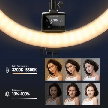 NEEWER 18" LED Ring Light with Adjustable Tripod and Phone Holder