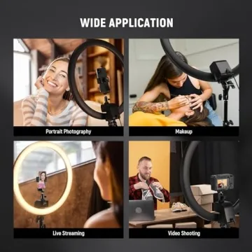 NEEWER 18" LED Ring Light with Adjustable Tripod and Phone Holder