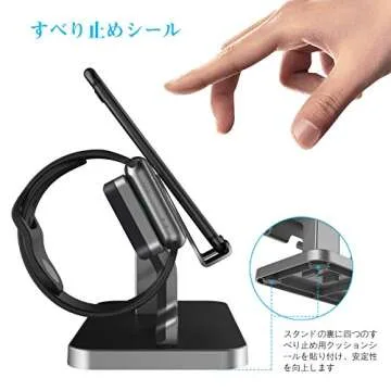 BENTOBEN Cell Phone Stand Compatible with Apple Watch Universal Desktop Stand Holder for iWatch Series 5/4/3/2/1 iPhone 11 Pro Max XS XR X 8 7 6S 6 Plus, Space Gray