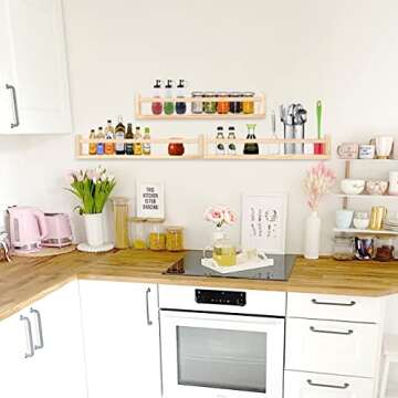 AZSKY Nursery Book Shelves 24 Inch Rustic Natural Wood Floating Shelves,Wall Book Shelves for Farmho...