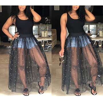HOTGIRL Women's Maxi Dress Sheer Beach Cover Up Plus Size Casual Summer See Through Dresses for Wome...