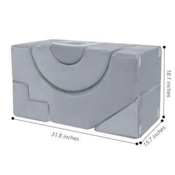 MeMoreCool Foam Climbing Toddler Couch, Modular Kids Sofa with Slide & Stair, Convertible Baby Couch...