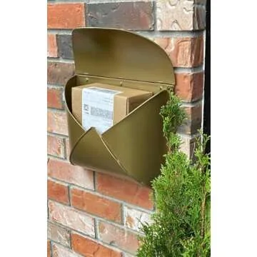 NACH Wall Mount Mailboxes for Outside, 12.5 x 5 x 10 inch Antique Brass Wall Mailboxes for Outside, Waterproof Mailboxes for Outside - Envelope Mailbox