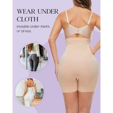 YADIFEN Shapewear Shorts Tummy Control Shapewear Invisible Shaping Shorts High Waisted Body Shaper Shorts Under Dress