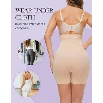 YADIFEN Shapewear Shorts Tummy Control Shapewear Invisible Shaping Shorts High Waisted Body Shaper Shorts Under Dress