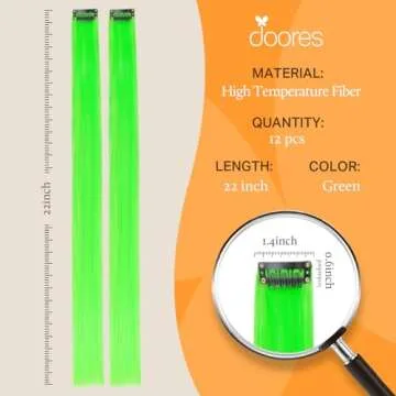 DOORES Colorful Clip In Hair Extensions | 12 Pcs 22 Inch