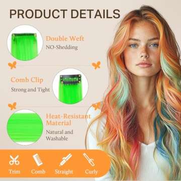 DOORES Colorful Clip In Hair Extensions | 12 Pcs 22 Inch