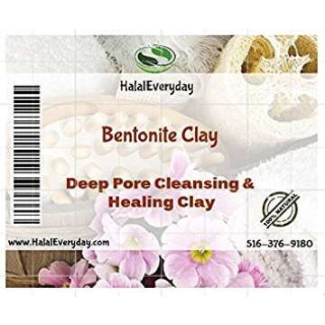 SAAQIN Bentonite Clay -Deep Pore Cleansing Healing Clay 1 Pound - Indian Healing Clay - Century old formula for skin rejuvenation and detoxification - Cosmetic Grade