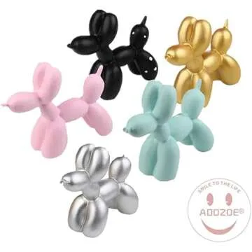 Resin Balloon Dog Sculpture,Mini 4inch Creative Cute Animal Crafts Figurine Balloon Dog Shaped Statu...