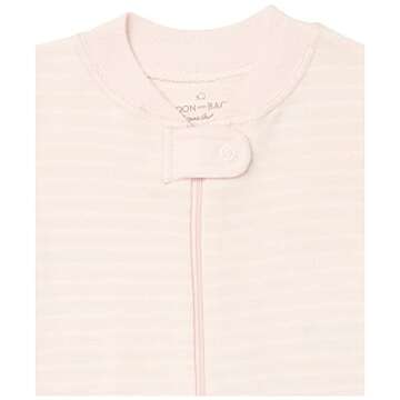Organic Footless Baby Pajamas - Moon and Back, Light Pink Stripe