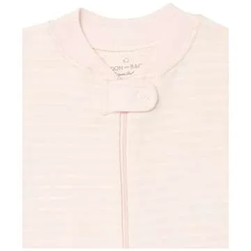 Organic Footless Baby Pajamas - Moon and Back, Light Pink Stripe