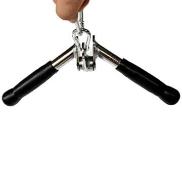 V-Shaped Bar Press Down Bar Cable Attachment, Lat Pull Down Machine Lat Pulldown Attachments, Multi Gym Attachment Pro Tricep Bar with Steel Handgrips