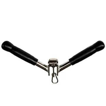 V-Shaped Bar Press Down Bar Cable Attachment, Lat Pull Down Machine Lat Pulldown Attachments, Multi Gym Attachment Pro Tricep Bar with Steel Handgrips