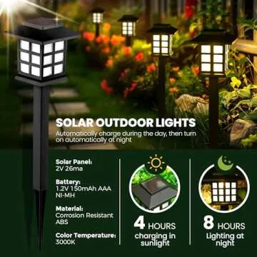GIGALUMI Solar Outdoor Lights for Pathways and Gardens
