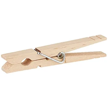 Strong Spring Wooden Clothespins 100-Pack for Laundry & Crafts