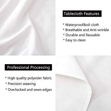 MOKOdecor White Tablecloth 60 x 120 for Weddings & Events