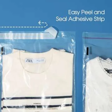 Spartan Industrial - 12” X 15” (100 Count) Self Seal Clear Poly Bags with Suffocation Warning for Packaging, T Shirts & Shipping - Permanent Adhesive