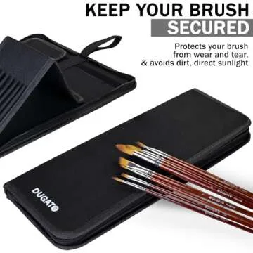 DUGATO Premium Canvas Brush Holder for Artists - 15 Slots