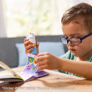 Melissa & Doug Sticker WOW!™ Mini Activity Pad and 200+ Refill Stickers for Sticker Stamper Arts and Crafts Fidget Toy Collectibles – Assorted Favorite Things Stickers - FSC Certified