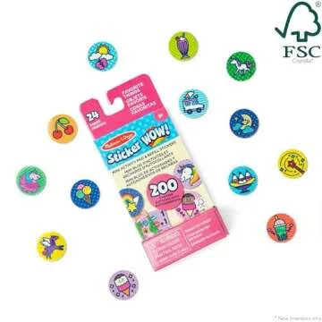 Melissa & Doug Sticker WOW!™ Mini Activity Pad and 200+ Refill Stickers for Sticker Stamper Arts and Crafts Fidget Toy Collectibles – Assorted Favorite Things Stickers - FSC Certified