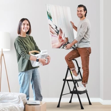 HBTower 2 Step Ladder with Anti-Slip Features