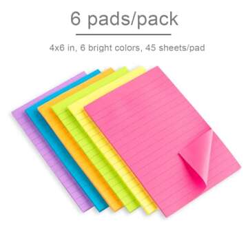 Bright Lined Sticky Notes for Effective Organization and Note-taking