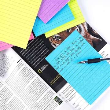 Bright Lined Sticky Notes for Effective Organization and Note-taking