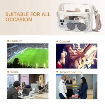 Stylish BOSTANTEN Clear Purses for Women - Stadium Approved