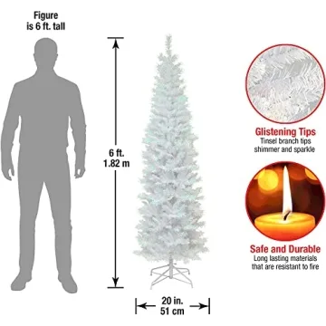 6ft White Tinsel Artificial Christmas Tree - National Tree Company