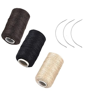 3 Rolls Hair Weaving Thread Cotton Sewing Thread Making Wig Clips in Hair Extension Hair Salon Weft ...