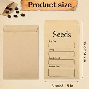 100 Pcs Stylish Seed Envelopes - Resealable, Easy Storage for Gardeners