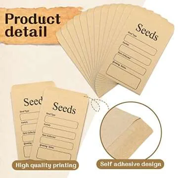 100 Self-Sealing Seed Envelopes for Easy Garden Organization