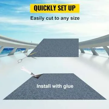 Happybuy Gray Marine Carpet 6 ft x 13.1 ft Boat Carpet Rugs Indoor Outdoor Rugs for Patio Deck Anti-Slide TPR Water-Proof Back Cut Outdoor Marine Carpeting Easy Clean Outdoor Carpet Roll