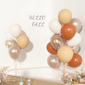 Burnt Orange Balloon Set for Fall Celebrations and Parties