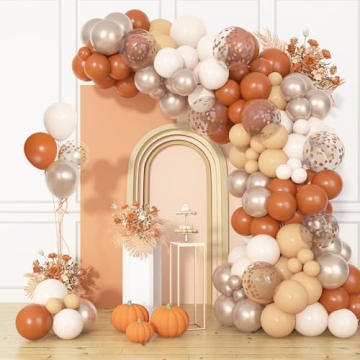 Burnt Orange Balloon Set for Fall Celebrations and Parties
