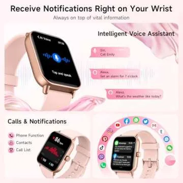 Tensky Smart Watch with Bluetooth, Alexa, & Heart Rate Tracking