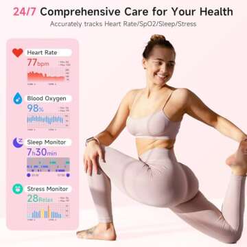 Tensky Smart Watch with Bluetooth, Alexa, & Heart Rate Tracking