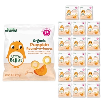 Little Bellies Organic Pumpkin Round-a-Bouts - Healthy Baby Snack (Pack of 18)