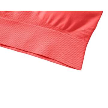 QINSEN Womens Tummy Control Shorts 2 Piece Outfits Running Crop Top Seamless High Waist Yoga Pants Coral Red M