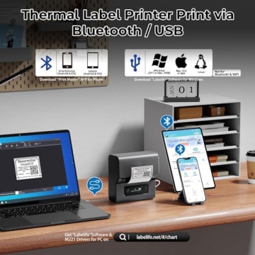 Goknu M221 Label Maker - Advanced 3Inch Bluetooth Printer