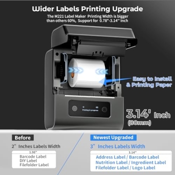 Goknu M221 Label Maker - Advanced 3Inch Bluetooth Printer