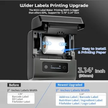 Goknu M221 Label Maker - Advanced 3Inch Bluetooth Printer