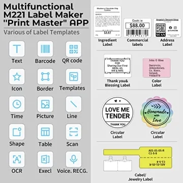 Goknu M221 Label Maker - Advanced 3Inch Bluetooth Printer