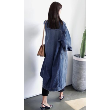 Stylish Plus Size Long Denim Jacket for Women