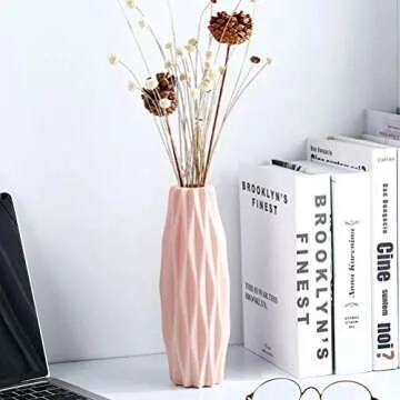 SUPVOX Flower Vases Pink Decorative Modern Floral Vase for Home Decor Living Room Centerpieces and E...