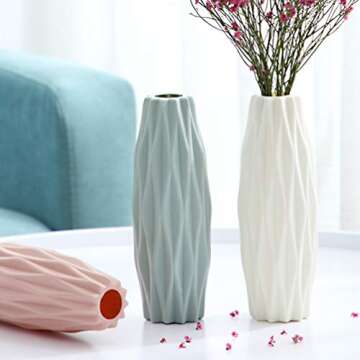 SUPVOX Flower Vases Pink Decorative Modern Floral Vase for Home Decor Living Room Centerpieces and Events Ornamnet