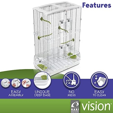 Spacious Vision Bird Cage for Parakeets and Finches